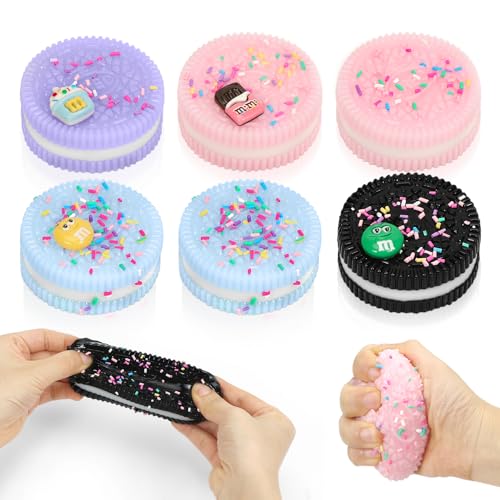 6 Stück Biscuit Stress Relief Spielzeug, Squeeze Stress Relief Spielzeug für Kinder und Erwachsene, Stress Relief Spielzeug Cookies, Perfekte Kinder Geburtstag Geschenke von TaleMoon
