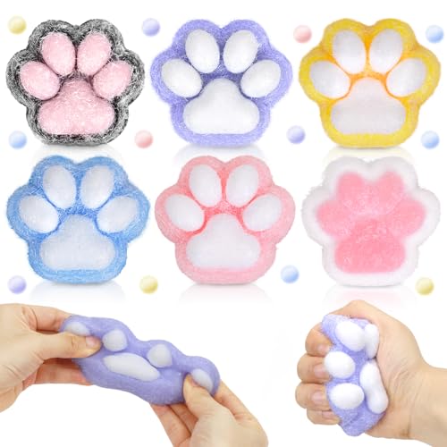 6 Stück Katze Stress Relief Spielzeug,Lustige Katze Pfote Dekompressions Spielzeug für Kinder und Erwachsene,Tier Anti Stress Spielzeug,Perfekte Kinder Geburtstag Geschenke von TaleMoon