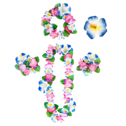 TaleMoon Hawaii Blumenkette,5Pcs Hawaii Kette Blumen Set,Blumen Haarklammer Blume Haarschmuck Armband Blumenkranz,Hawaiian Party Deko Outfit Damen für Poolparty Beachparty Karneval,Blau TaleMoon Hawaii Blumenkette,5Pcs Hawaii Kette Blumen Set,Blumen Haarklammer Blume Haarschmuck Armband Blumenkranz,Hawaiian Party Deko Outfit Damen für Poolparty Beachparty Karneval,Blau von TaleMoon