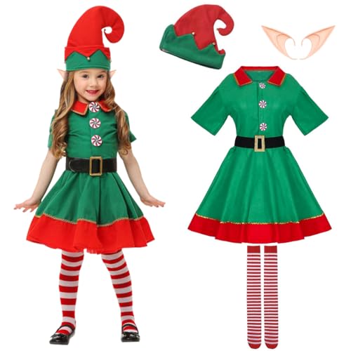 Weihnachtself, Elfen Kostüm Kinder, Weihnachtskostüm Mädchen Damen, Elfenohren Elfenmütze Nikolaus Kleid Weihnachtselfen Kostüm Damen Fasching, Karneval & Cosplay Geschenke für Halloween Kostüme Weihnachtself, Elfen Kostüm Kinder, Weihnachtskostüm Mädchen Damen, Elfenohren Elfenmütze Nikolaus Kleid Weihnachtselfen Kostüm Damen Fasching, Karneval & Cosplay Geschenke für Halloween Kostüme von TaleMoon