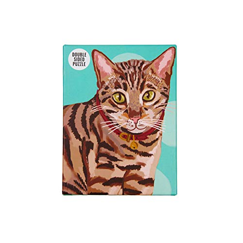 100-teiliges grünes doppelseitiges Bengal Cat Puzzle & Poster | Illustrierte Haustiere, Tier | Für Kinder, Erwachsene, Katzenliebhaber, Regentag, Zu Hause, Lockdown, Geburtstagsgeschenk, Weihnachten von Talking Tables