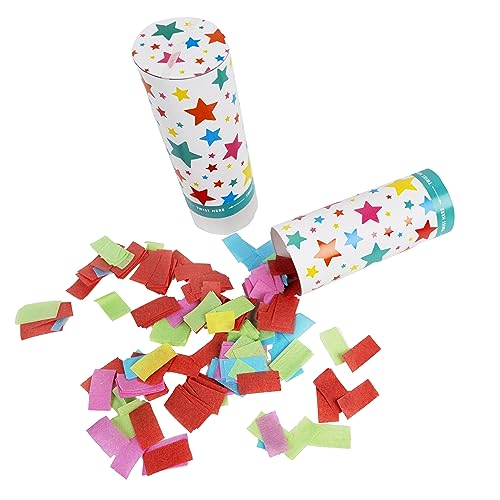 2 x Konfetti-Kanonen für Geburtstage, Hochzeiten, Frühlings-Party-Druckknöpfe – Regenbogenfarbenes Papier von Talking Tables