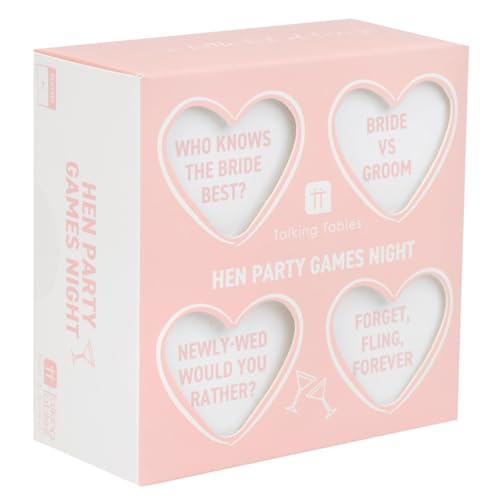 Bride Hen Party Games – 4er-Pack | Unvergesslicher Spaß: Wer kennt Braut am besten, Braut gegen Bräutigam, Würden Sie lieber vergessen, schleudern, für immer | wiederverwendbar | recycelbare von Talking Tables