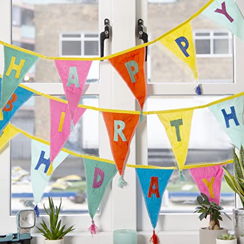Stoff Regenbogen alles Gute zum Geburtstag Ammer Banner mit Quasten - 3m | Girlande mit Fahnen, 100% Baumwolle, für Jungen, Mädchen, Erwachsene, drinnen oder draußen, wiederverwendbare Dekorationen Stoff Regenbogen alles Gute zum Geburtstag Ammer Banner mit Quasten - 3m | Girlande mit Fahnen, 100% Baumwolle, für Jungen, Mädchen, Erwachsene, drinnen oder draußen, wiederverwendbare Dekorationen von Talking Tables