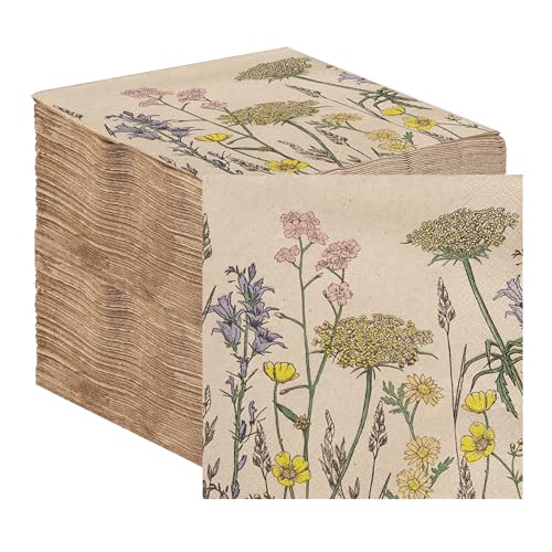 Table Kind 100 Großpackung weiche Servietten aus Recyclingpapier, geblümte Einweg-Partyservietten Catering und Alltagsgebrauch umweltfreundlich, ungebleicht | Hergestellt in der EU, 2 lagig, 33 cm Table Kind 100 Großpackung weiche Servietten aus Recyclingpapier, geblümte Einweg-Partyservietten Catering und Alltagsgebrauch umweltfreundlich, ungebleicht | Hergestellt in der EU, 2 lagig, 33 cm von Talking Tables