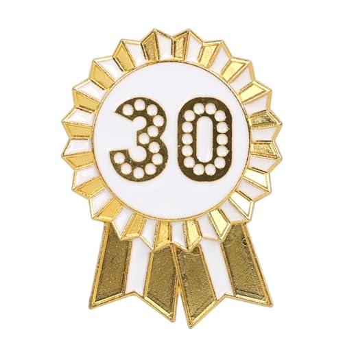 Talking Tables „Happy Birthday“-Anstecker gold- und weiß emaillierte Metallrosette wiederverwendbar Zubehör für Mädchen Erwachsene Kinder 30 Partyzubehör Meilenstein Jubiläum 4,5 cm Durchmesser Talking Tables „Happy Birthday“-Anstecker gold- und weiß emaillierte Metallrosette wiederverwendbar Zubehör für Mädchen Erwachsene Kinder 30 Partyzubehör Meilenstein Jubiläum 4,5 cm Durchmesser von Talking Tables