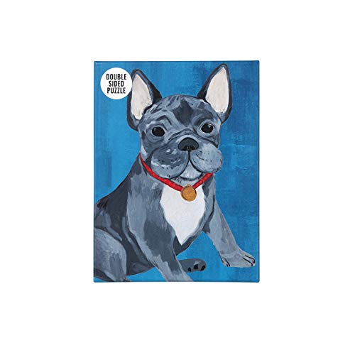 Talking Tables 100-teiliges blaues doppelseitiges französisches Bulldoggen-Hundepuzzle & Poster | Illustrierte Haustiere, Tier | Für Kinder, Erwachsene, Hundeliebhaber, Geburtstagsgeschenk, Weihnachts von Talking Tables