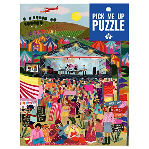 Talking Tables 1000 Piece Festival Puzzle for Adults with Matching Poster & Trivia Sheet | Colourful Jigsaw Illustrated Design, Gift for Music Lovers, Glastonbury, Coachella, Blue, (PUZZ-PMU-FESTIVAL) von Talking Tables