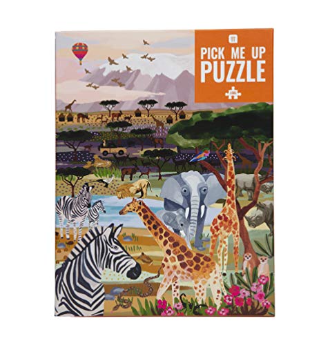 1000 Stück Safari Tiere Puzzle - Illustrierte afrikanische Savanne; Mit passendem Poster & Quizblatt; Geburtstagsgeschenk, Geschenke für Erwachsene oder Kinder, Wandkuns von Talking Tables