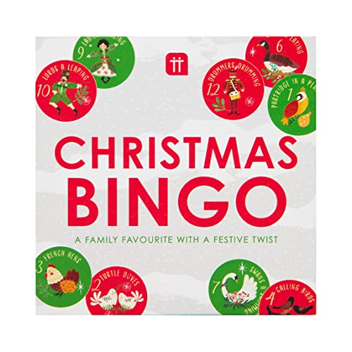 Talking Tables 12 Days of Christmas Bingo-Spiel | Lustige Weihnachtsversion für Familienspaß, Tischspiele für Kinder, Erwachsene, Büro-Party, Strumpffüller, Geschenke für Sie oder Ihn von Talking Tables