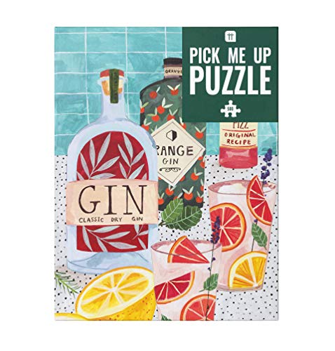 Talking Tables 500-teiliges buntes Gin Puzzle u. Poster | Illustriert | Zu Hause, Flasche, Erwachsener, Alkohol, Cocktail von Talking Tables