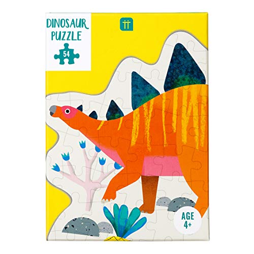 Talking Tables 54-teiliges orangefarbenes Stegosaurus-geformtes Dinosaurier-Puzzle & Poster | Für Kinder, Kinder | Illustriert, Jurassic Dinosaurs Lover, Lockdown, Geburtstagsgeschenk, Weihnachtsgesc von Talking Tables