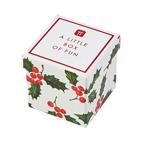 Talking Tables 60 Stück Weihnachtliches Tischtriviaspiel – Interaktives Quiz mit Scharaden für die ganze Familie – Partyspiel für Kinder und Erwachsene – 6 cm Geschenkbox von Talking Tables