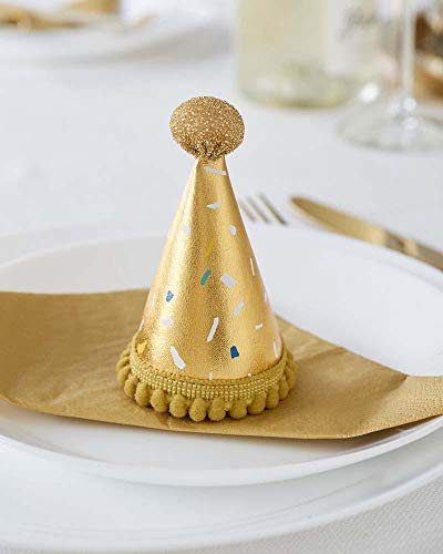 Talking Tables Christmas Birthday Decorations Mini Party Hat Clip On Headpiece Hairclip | Gold von Talking Tables