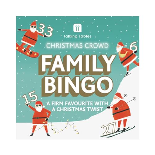 Talking Tables Family Bingo Game, Posing Santa Bingo Numbers, 100 Sheets Score Pad, Christmas, Dinner Party, Fun Travel Pocket Games for Kids, Adults, Card Games, Xmas Stocking Filler, Ages 5+ Talking Tables Family Bingo Game, Posing Santa Bingo Numbers, 100 Sheets Score Pad, Christmas, Dinner Party, Fun Travel Pocket Games for Kids, Adults, Card Games, Xmas Stocking Filler, Ages 5+ von Talking Tables