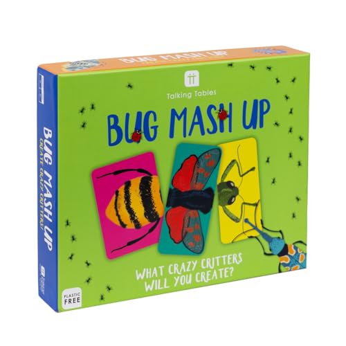 Talking Tables Family Fun Bug Mash Up-Spiel für Kinder, von Insekten inspirierte Designs, Mix-and-Match-Kreaturen, Match-up-Herausforderung, Verpackung – KUNSTSTOFFFREI von Talking Tables