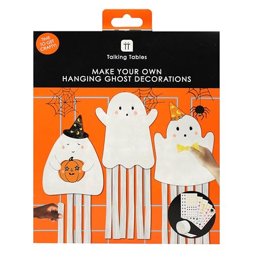 Talking Tables Gruseliges Halloween-Bastelset, Machen Sie 6 Papiergeister mit ausmalbaren Hüten, Aufklebern und Quasten, kreative DIY-Aktivität für Kinderparty Talking Tables Gruseliges Halloween-Bastelset, Machen Sie 6 Papiergeister mit ausmalbaren Hüten, Aufklebern und Quasten, kreative DIY-Aktivität für Kinderparty von Talking Tables