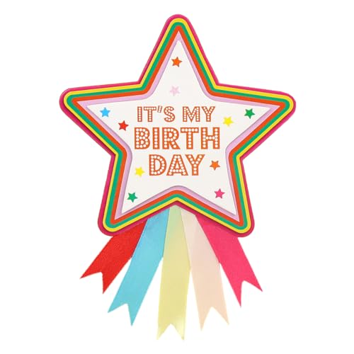 Talking Tables Happy Birthday Rosette Bunter Stern-Anstecker Wiederverwendbar Zubehör für Mädchen Erwachsene Kinder Partyzubehör 10 cm Durchmesser Talking Tables Happy Birthday Rosette Bunter Stern-Anstecker Wiederverwendbar Zubehör für Mädchen Erwachsene Kinder Partyzubehör 10 cm Durchmesser von Talking Tables
