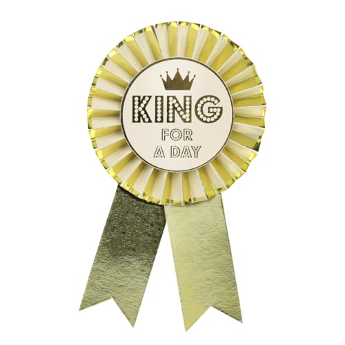 Talking Tables Happy Birthday-Rosette Luxuriöses goldenes „King For A Day“-Abzeichen wiederverwendbar Zubehör für ihn Papa Jungen Kinder Partyzubehör Meilenstein 10 cm Durchmesser Talking Tables Happy Birthday-Rosette Luxuriöses goldenes „King For A Day“-Abzeichen wiederverwendbar Zubehör für ihn Papa Jungen Kinder Partyzubehör Meilenstein 10 cm Durchmesser von Talking Tables