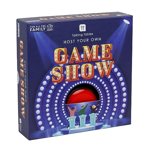 Talking Tables Host Your Own Gameshow Quiz Game with Buzzer Interactive and Fast Paced Fun for Friends and Family to Play at Christmas, New Year or Any Party Ideal Xmas Gift. for Ages 9+ Players 5+ : von Talking Tables
