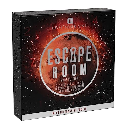 Talking Tables Mars Space thematisches Escape Room-Spiel zu Hause Veranstalten Sie Ihren eigenen Spieleabend mit interaktiven Elementen Unterhaltung für Erwachsene, Jugendliche Host-Escape-Mars Rot von Talking Tables