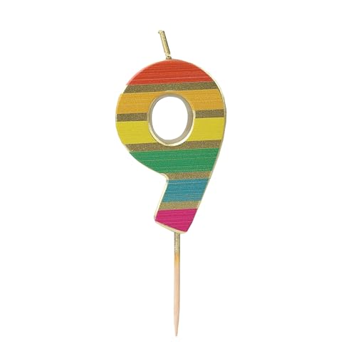 Talking Tables Number Nine 9 Rainbow Birthday Candle for Cakes Cake Topper Decoration Premium Quality Numeral Candles Anniversary Party Milestone Age 5.5 cm Height Recycled Packaging Talking Tables Number Nine 9 Rainbow Birthday Candle for Cakes Cake Topper Decoration Premium Quality Numeral Candles Anniversary Party Milestone Age 5.5 cm Height Recycled Packaging von Talking Tables