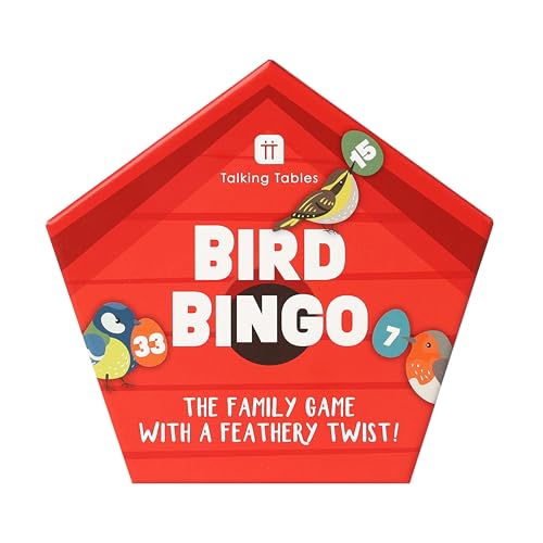 Talking Tables Reisespiele für Kinder, Vogel-Bingo für die ganze Familie, 100 Blatt, 4 Bleistifte, 48 britische Vogel-Zahlenkarten, Taschenformat, lehrreich, Geburtstag, plastikfrei, ab 5 Jahren Talking Tables Reisespiele für Kinder, Vogel-Bingo für die ganze Familie, 100 Blatt, 4 Bleistifte, 48 britische Vogel-Zahlenkarten, Taschenformat, lehrreich, Geburtstag, plastikfrei, ab 5 Jahren von Talking Tables