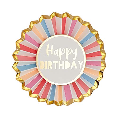 Talking Tables Roségold alles Gute zum Geburtstag Abzeichen-Große Rosette, Rosa Accessoires Für Mädchen, Erwachsene, Kinder, 16, 18, 21. Partybedarf von Talking Tables