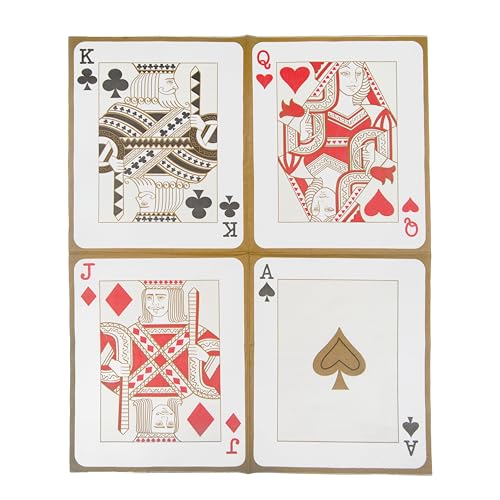Talking Tables Spielkarten Servietten für Casino Partydekorationen, Spieleabend, Poker | Packung mit 20 goldenen Papierservietten Ass Bube König Königin Alice im Wunderland Kartenspiel, Mittel Talking Tables Spielkarten Servietten für Casino Partydekorationen, Spieleabend, Poker | Packung mit 20 goldenen Papierservietten Ass Bube König Königin Alice im Wunderland Kartenspiel, Mittel von Talking Tables
