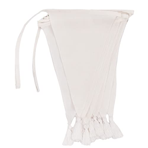 Talking Tables White Fabric Bunting with Tassels - 3m | Triangle Flag Pennant Garland, 100% Cotton, Home Décor for Bedroom, Nursery Accessories, Indoor Outdoor Wedding Decorations, Baby Shower Talking Tables White Fabric Bunting with Tassels - 3m | Triangle Flag Pennant Garland, 100% Cotton, Home Décor for Bedroom, Nursery Accessories, Indoor Outdoor Wedding Decorations, Baby Shower von Talking Tables