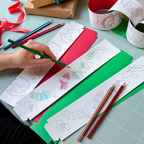 Talking Tables eigenen Weihnachts-Papierketten-Dekorationen, 36 Stück, DIY Bastelsets, Weihnachtsmann, Schneemänner, Stechpalme und Strümpfe, lustige Aktivitäten für Kinder von Talking Tables