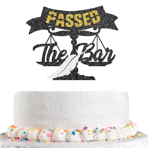 Talorine Kuchendekoration "Passed the Bar" Klasse 2024, Congrats Lawyer Grade Kuchendekorationen, schwarzer Glitzer, Juristische Schule, Überlebende, Abschlussfeier, Party-Dekoration Talorine Kuchendekoration "Passed the Bar" Klasse 2024, Congrats Lawyer Grade Kuchendekorationen, schwarzer Glitzer, Juristische Schule, Überlebende, Abschlussfeier, Party-Dekoration von Talorine