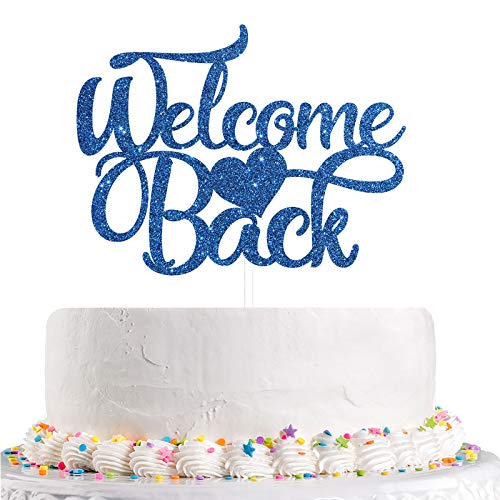 Talorine Tortenaufsatz mit Glitzer, Aufschrift "Welcome Back", für Zuhause, Schule, Klassenzimmer, Partydekoration, Marineblau Talorine Tortenaufsatz mit Glitzer, Aufschrift "Welcome Back", für Zuhause, Schule, Klassenzimmer, Partydekoration, Marineblau von Talorine