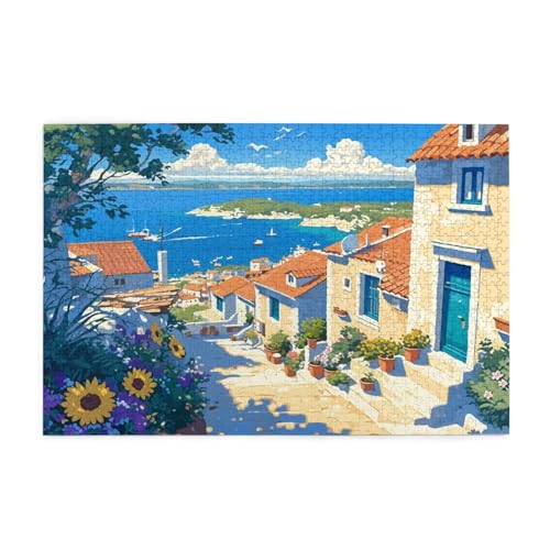 Ägäisches Meer Puzzle 4000 Teile Erwachsene Sonnenblume,Puzzles mit Verpackung Box und Poster,Lustig Stress Abbauen Familien Unterhaltungsspiele,Kreative Geschenke für Männer/Frauen Raumdeko 1T-1244 von Tamalsj