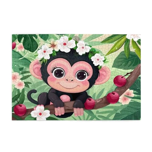 AFFE Puzzle 2000 Teile Erwachsene Blume, Puzzles mit Verpackung Box und Poster, Lustig Stress Abbauen Familien Unterhaltungsspiele für Raumdekoration, Kreative Geschenke für Männer/Frauen 1T-1830 von Tamalsj