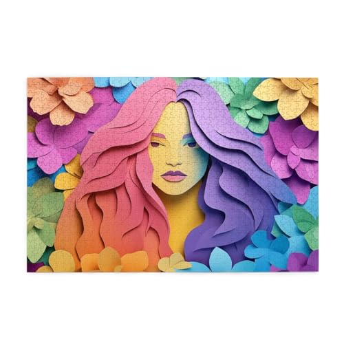 Abstrakt Puzzle 1000 Teile Erwachsene Frau, Puzzles mit Verpackung Box und Poster, Lustig Stress Abbauen Familien Unterhaltungsspiele für Raumdekoration, Kreative Geschenke für Männer/Frauen 1T-585 von Tamalsj