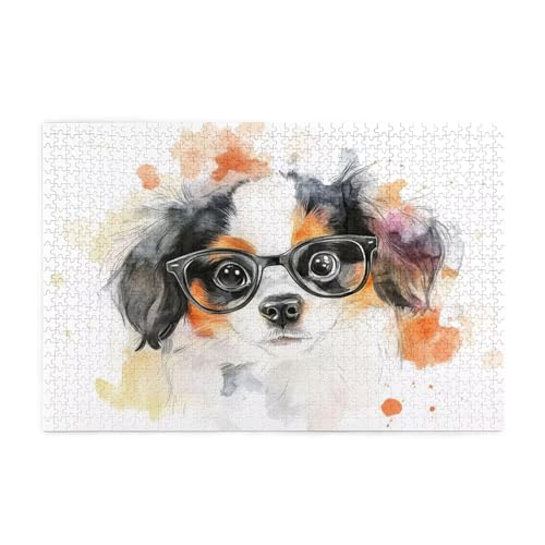 Abstrakt Puzzle 1000 Teile Erwachsene Hund, Puzzles mit Verpackung Box und Poster, Lustig Stress Abbauen Familien Unterhaltungsspiele für Raumdekoration, Kreative Geschenke für Männer/Frauen 1T-124 von Tamalsj