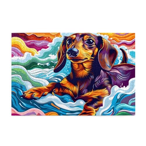 Abstrakt Puzzle 4000 Teile Erwachsene Hund, Puzzles mit Verpackung Box und Poster, Lustig Stress Abbauen Familien Unterhaltungsspiele für Raumdekoration, Kreative Geschenke für Männer/Frauen 1T-1915 von Tamalsj