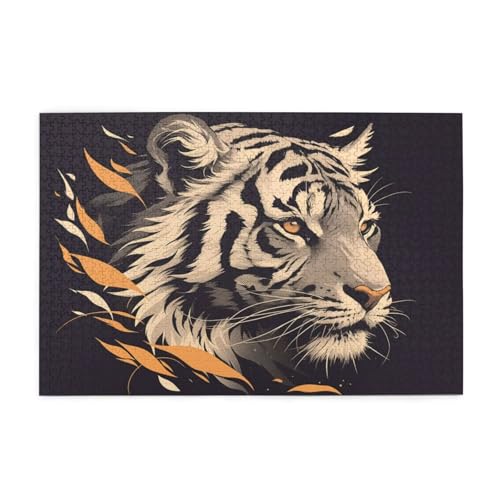 Abstrakt Puzzle 4000 Teile Erwachsene Tiger, Puzzles mit Verpackung Box und Poster, Lustig Stress Abbauen Familien Unterhaltungsspiele für Raumdekoration, Kreative Geschenke für Männer/Frauen 1T-1230 von Tamalsj