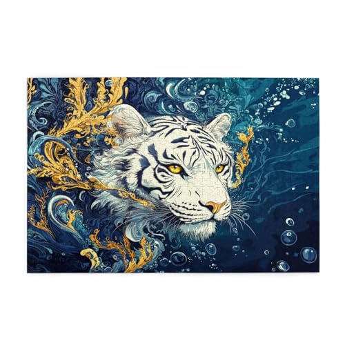 Abstrakt Puzzle 4000 Teile Erwachsene Tiger, Puzzles mit Verpackung Box und Poster, Lustig Stress Abbauen Familien Unterhaltungsspiele für Raumdekoration, Kreative Geschenke für Männer/Frauen 1T-1316 von Tamalsj