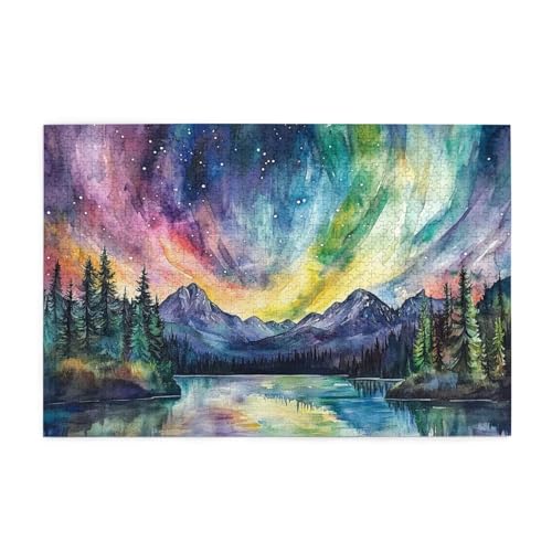 Aurora Puzzle 2000 Teile Erwachsene Norwegen, Puzzles mit Verpackung Box und Poster, Lustig Stress Abbauen Familien Unterhaltungsspiele für Raumdekoration, Kreative Geschenke für Männer/Frauen 1T-1312 von Tamalsj