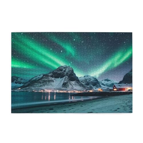 Aurora Puzzle 2000 Teile Erwachsene Norwegen, Puzzles mit Verpackung Box und Poster, Lustig Stress Abbauen Familien Unterhaltungsspiele für Raumdekoration, Kreative Geschenke für Männer/Frauen 1T-2006 von Tamalsj