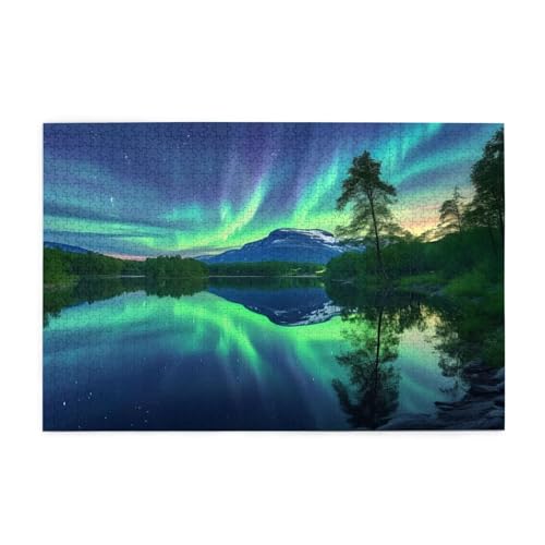 Aurora Puzzle 4000 Teile Erwachsene Norwegen, Puzzles mit Verpackung Box und Poster, Lustig Stress Abbauen Familien Unterhaltungsspiele für Raumdekoration, Kreative Geschenke für Männer/Frauen 1T-1914 von Tamalsj