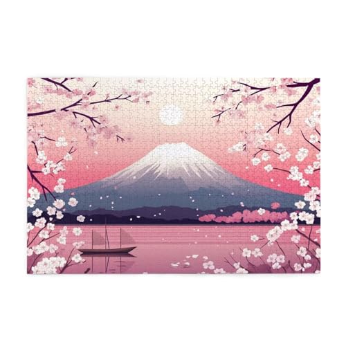 Berg Puzzle 1000 Teile Erwachsene Japan, Puzzles mit Verpackung Box und Poster, Lustig Stress Abbauen Familien Unterhaltungsspiele für Raumdekoration, Kreative Geschenke für Männer/Frauen 1T-1589 von Tamalsj