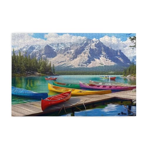 Berg Puzzle 2000 Teile Erwachsene Boot, Puzzles mit Verpackung Box und Poster, Lustig Stress Abbauen Familien Unterhaltungsspiele für Raumdekoration, Kreative Geschenke für Männer/Frauen 1T-1771 von Tamalsj