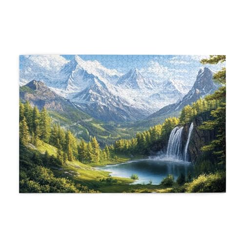 Berg Puzzle 2000 Teile Erwachsene Fallen, Puzzles mit Verpackung Box und Poster, Lustig Stress Abbauen Familien Unterhaltungsspiele für Raumdekoration, Kreative Geschenke für Männer/Frauen 1T-1003 von Tamalsj
