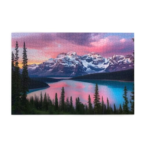 Berg Puzzle 2000 Teile Erwachsene See, Puzzles mit Verpackung Box und Poster, Lustig Stress Abbauen Familien Unterhaltungsspiele für Raumdekoration, Kreative Geschenke für Männer/Frauen 1T-2114 von Tamalsj