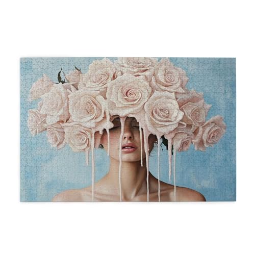 Blume Puzzle 1000 Teile Erwachsene Frau, Puzzles mit Verpackung Box und Poster, Lustig Stress Abbauen Familien Unterhaltungsspiele für Raumdekoration, Kreative Geschenke für Männer/Frauen 1T-969 von Tamalsj