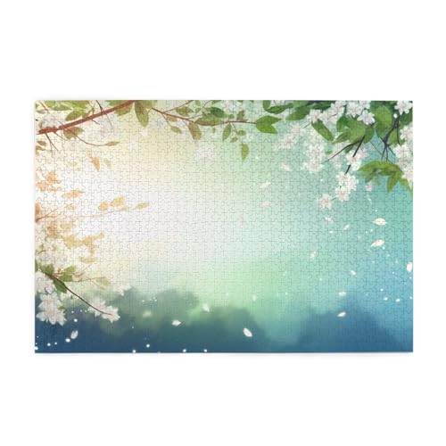 Blume Puzzle 2000 Teile Erwachsene Baum, Puzzles mit Verpackung Box und Poster, Lustig Stress Abbauen Familien Unterhaltungsspiele für Raumdekoration, Kreative Geschenke für Männer/Frauen 1T-621 von Tamalsj