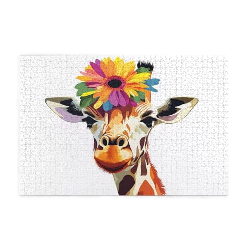 Blume Puzzle 2000 Teile Erwachsene Giraffe, Puzzles mit Verpackung Box und Poster, Lustig Stress Abbauen Familien Unterhaltungsspiele für Raumdekoration, Kreative Geschenke für Männer/Frauen 1T-1643 von Tamalsj